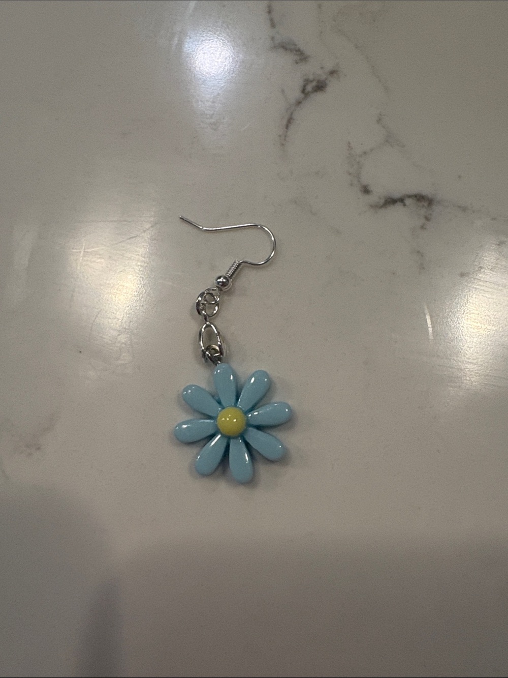 Blue Daisy Drop Earring with Yellow Center - Women Accessories 2 for $10